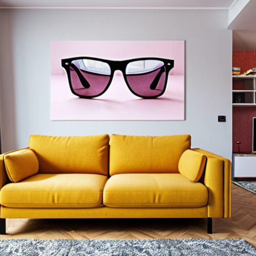 **

Prompt: A person wearing AR glasses, looking at a virtual sofa overlaid on their real-life living room. Modern Polish apartment interior, bright daylight. Emphasis on the blend of digital and physical worlds.

**